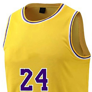 Camiseta de Baloncesto Personalizada, Amarilla con Detalles en Morado, Estilo Retro, Sin Mangas, Deportiva, al por Mayor - Product Image 4