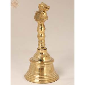 กระดิ่งขนาดเล็ก5นิ้วทำด้วยมือทำจากทองเหลืองสินค้าทำในอินเดียเข็มขัดโลหะแบบดั้งเดิม - Product Image 2