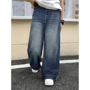 Jean en denim texturé vert coupe droite et jambe large pour homme, style vintage, écologique, respirant, délavage clair, mode automne-hiver - Product Image 2