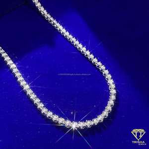 Collier chaîne tennis avec pierres rondes étincelantes et maillons sécurisés, finition ton rose, bijoux de mode pour femmes - Product Image 2