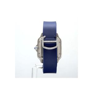 นาฬิกาข้อมือ NM JEWELLRY WATCHES รุ่น Unisex หรูหรา ทรงสี่เหลี่ยม ควอตซ์ ประดับเพชรและคริสตัล ตัวเรือนแบบโรมัน สายซิลิโคนวินเทจ ขนาด 20 มม. แบบอนาล็อก - Product Image 4