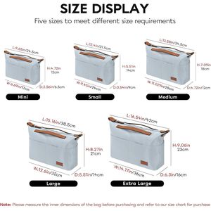 Organizador de bolso ligero para mujer con múltiples bolsillos, insertos con cremallera, divisores para bolso, protección de la privacidad y asa. - Product Image 2