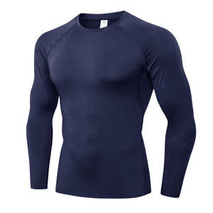 T-shirt de sport de haute qualité à coupe ajustée, à compression, à manches longues, à séchage rapide, personnalisable, pour hommes, pour la course à pied et l'entraînement - Product Image 2