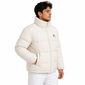 Lightweight Puffer <b>Jacket</b> Stand Collar Full Zip Quilted Winter Casual Outerwear Insulated Waterproof Style Puffer Men's <b>Jackets</b> - Product Image 3