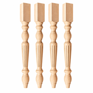 Pied de table en bois massif, pied de meuble en bois massif, plateau carré de 35,5 pouces, design traditionnel, base de table, utilisation à domicile ou au bureau, installation facile - Product Image 1