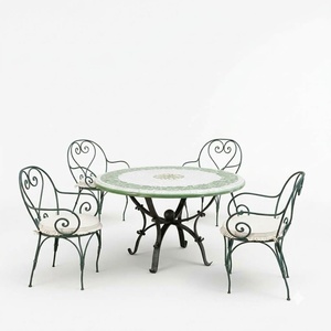 Wholesale Custom Wrought Iron European Design Heavy Duty Garden Furniture Set 4 Seater Patio Dining <b>Table</b> <b>and</b> <b>Chairs</b> <b>Outdoor</b> - Product Image 1