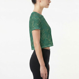 T-shirt court moderne pour femmes, tissu léger, manches courtes, col rond, coupe facile, vêtements d'été confortables pour un usage quotidien - Product Image 4