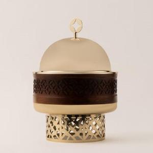 Casserole de luxe en céramique avec couvercle en acier inoxydable et anse en bois, revêtement antiadhésif – Écologique, pour servir et décorer les aliments - Product Image 1