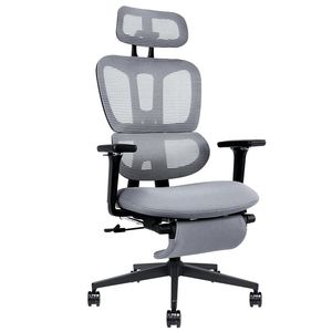 Sedia da Ufficio Ergonomica in Rete con Ruote Silenziose a 360 Gradi, Braccioli Regolabili, Poggiapiedi, Supporto Lombare 3D, Poggiatesta Multifunzionale - Product Image 1