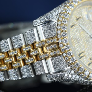 Reloj Mecánico de Lujo con Moissanita para Hombre, de Alta Demanda, con Correa de 16 mm y Esfera con Indicadores, Estilo Hip Hop - Product Image 3