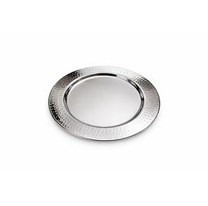 Assiette de présentation ronde en argent perlé pour la vente en gros |   Sous-plat décoratif en acier inoxydable de 13 pouces pour la décoration de tables de mariage et d'événements - Product Image 5