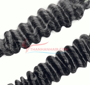 Haute qualité Style Afro vapeur naturelle vague profonde cuticule alignée frontale Hairbundle brut Remy vietnamien cheveux Machine Double trame - Product Image 5