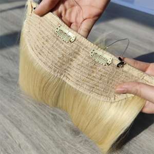 Extensiones de cabello Halo en capas al por mayor más vendidas 100% extensiones de cabello Halo de alambre de pescado de cabello humano vietnamita natural - Product Image 1