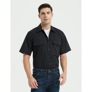 2025 Short-Sleeve <b>Workwear</b> Shirt with Straight Collar Utility Uniform Stain and Wrinkle Resistant - Product Image 1