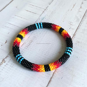 Multicolor Seed Beads <b>Charm</b> Stretch <b>Bracelet</b> Tubular Roll Design Tribal Boho Luxury Fashion Jewelry Gift Wholesale Custom Beaded - Product Image 5