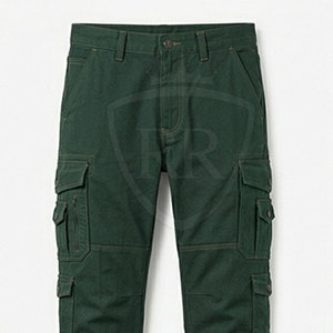 Pantalon cargo décontracté pour homme, léger et respirant, taille mi-haute, coupe droite, 100 % coton, idéal pour les activités de plein air et la mode. - Product Image 2
