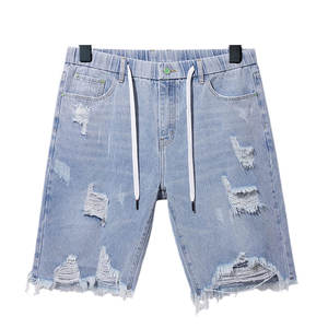 Shorts en jean pour hommes, design tendance, couleur bleue, prix de gros, logo personnalisé, shorts en jean pour hommes - Product Image 1