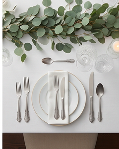 Ensemble de couverts en acier inoxydable avec poignée design, couverts de table élégants, ustensiles de cuisine haut de gamme, durables, utilisation moderne en cuisine - Product Image 5