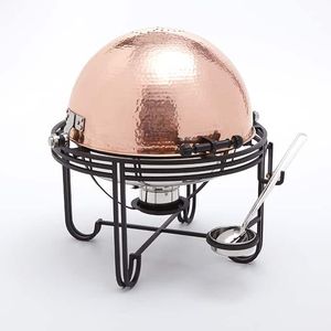 Calentador de Comida Tradicional de Latón con Soporte y Tapa para Retención de Calor, Clásico Calentador de Buffet para Eventos de Catering y Hoteles - Product Image 6