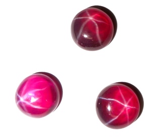 Rubis étoilé transparent rond 12x12 mm 11 carats, cabochon poli créé en laboratoire avec effet étoile à 6 branches pour la fabrication de bijoux - Product Image 5