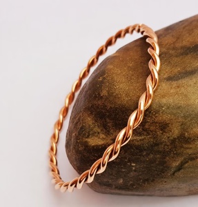 Vintage Style Copper <b>Rope</b> Bangle Solid Copper Twisted Wire <b>Bracelet</b> for Women - Product Image 2