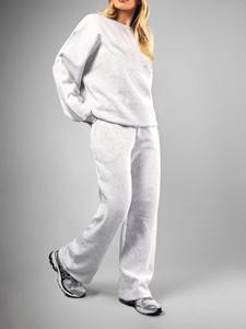 Custom Logo High Quality Anti-Bacterial Midweight Winter Velour 2 Piece Set Zip Cropped Hooded Top <b>Pants</b> <b>Lounge</b> Wear Y2K <b>Women</b> - Product Image 3