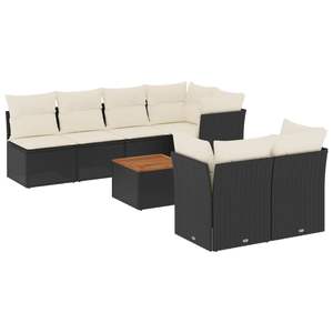 Conjunto de Sofás Modulares Grandes de Ratán PE Negro para Jardín, Muebles Modulares Elegantes para Exteriores - Product Image 2