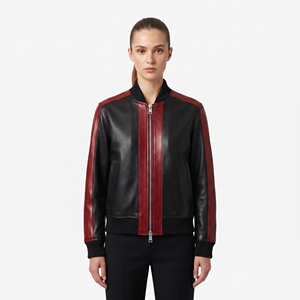 Women's <b>Leather</b> Bomber <b>Jacket</b> Manufacturer Ladies <b>Long</b> Sleeve <b>Leather</b> Bomber <b>Jacket</b> Female <b>Leather</b> Zipper Bomber <b>Jackets</b> - Product Image 6