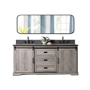 Mueble de Baño Flotante de Madera Contrachapada Estilo Europeo Personalizado JY Project con Doble Lavabo y Espejo, Gabinete de MDF para el Hogar - Product Image 2