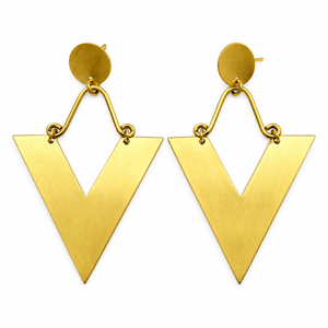 Pendientes Colgantes de Latón Dorado con Diseño de Rayos Solares, Joyería Geométrica Celestial, Accesorios de Moda al por Mayor para Boutiques - Product Image 2