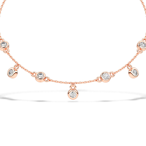 Collar de Diamantes de Corte Redondo Premium con Cadena, Collar de Diamantes Creados en Laboratorio con Certificado IGI para Mujer - Product Image 1