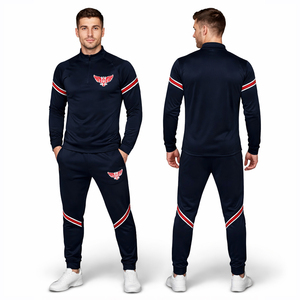 Conjunto Deportivo Personalizado para Hombre, Sudadera con Cierre de Media Cremallera y Pantalones Jogger, Corte Ajustado, Ropa Deportiva para Gimnasio y Running, Logotipo OEM - Product Image 1