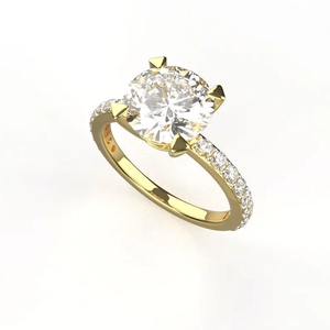 Bague de mariage en diamant créé en laboratoire de 2,00 carats, clarté VS1, couleur F, certifiée IGI, or 18 carats, diamant CVD, bague solitaire avec accent, bijoux - Product Image 1