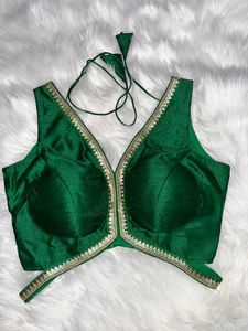 Top Corto Halter Verde Esmeralda de Poliéster Tejido con Lentejuelas, Elegante, de Manga Corta para Mujer, para Fiestas, Todas las Temporadas - Product Image 3