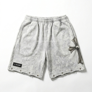 Conjunto de Camisetas para Hombre con Cruzes en Capas, Cuello Redondo, Algodón Tejido, Estilo Urbano, Diseño Estampado Gris de Verano - Product Image 4