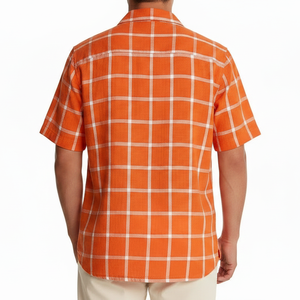 Chemise à carreaux classique, col cubain, légère, décontractée pour l'été, chemises pour hommes, fabrication professionnelle confortable - Product Image 5