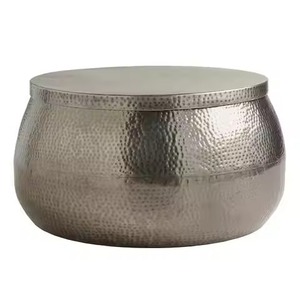 Table basse tendance en verre sur piétement métallique argenté, style Sheaf Wheat, pour villa haut de gamme, table centrale - Product Image 4