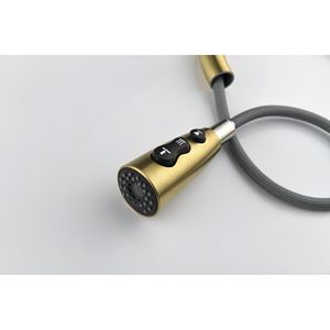 Rubinetto da cucina commerciale moderno in acciaio inossidabile con maniglia singola ad arco alto, piastra di fissaggio e doccetta estraibile - Product Image 6