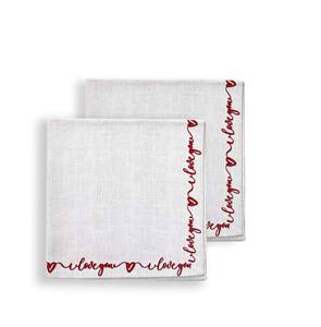 Serviettes de table en coton biologique 100% naturel, design brodé Saint-Valentin, linge de table pour hôtels, design personnalisé - Product Image 5