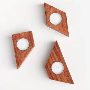 ที่วางเทียนไม้ทรงกรวย ตกแต่งบ้าน ทนความร้อน ผิวสัมผัสธรรมชาติ - Product Image 2