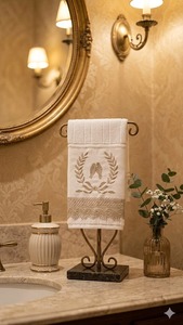 Porte-serviettes de luxe moderne doré sur pied, forme rectangulaire, support de rangement pour salle de bain, à un seul niveau, en métal, design antirouille - Product Image 5