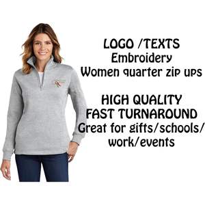 2025 femmes broderie personnalisée Logo pull Lst253 quart fermeture éclair tenue décontractée personnalisée - Product Image 2