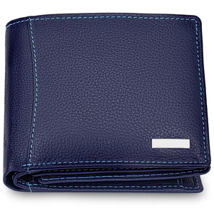 Portefeuille en cuir pour homme, fourni directement par l'usine, porte-cartes en cuir de vachette, personnalisable, grande capacité - Product Image 1