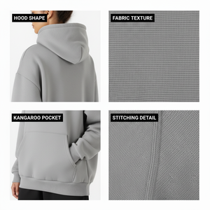 Sweat à capuche personnalisé avec logo, vente en gros, blanc, surdimensionné, de haute qualité, 100% coton, 400g, hiver, vintage, streetwear, broderie personnalisée, pour hommes - Product Image 6