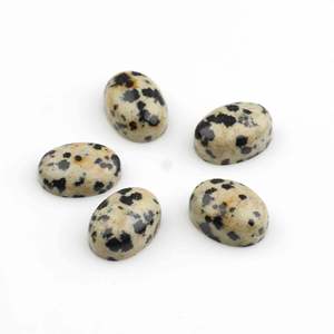 Jaspe dálmata Natural de 10x14mm de alta calidad, cabujón calibrado con parte posterior plana ovalada, piedra preciosa suelta para proveedor de fabricación de joyas Diy - Product Image 5