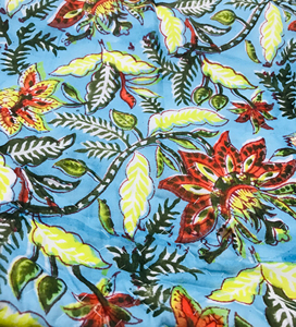 Block Print Reversible Bohemian Printed <b>Quilt</b> with Floral Pattern With Multi Colors Home Use All Season Cotton Fill - Product Image 5