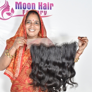 ผลิตภัณฑ์ธรรมชาติคุณภาพดีที่สุด 100% ผมแท้แบบ Frontal 13*6 ลอน Bodywave เนื้อนุ่มลื่น ติดทนนาน สำหรับต่อผมมนุษย์ - Product Image 4