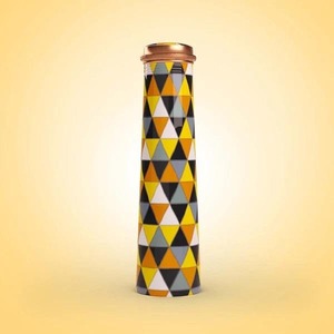 Botella de agua de cobre con estampado en forma de zigzag, diseño único, compre directamente del proveedor al precio más bajo - Product Image 3