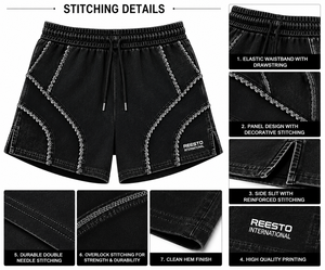 Customized logo new design panel cheap price top quality <b>men</b> shorts new design casual cotton <b>jean</b> shorts <b>men's</b> - Product Image 3