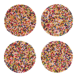 Modern Home Accent Festive Hand <b>Beaded</b> Cocktail <b>Coasters</b> Waterproof for Cocktail Parties Promotional Item - Product Image 5
